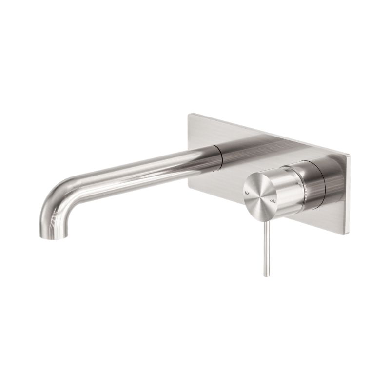 Mecca Wall Basin/Bath Mixer 185mm Brushed Nickel