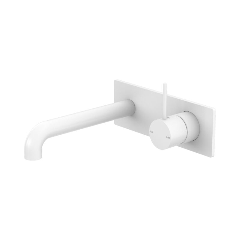 Mecca Wall Basin/Bath Mixer Handle Up 260mm Matte White