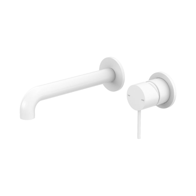 Mecca Wall Basin/Bath Mixer Separate Back Plate 120mm Matte White