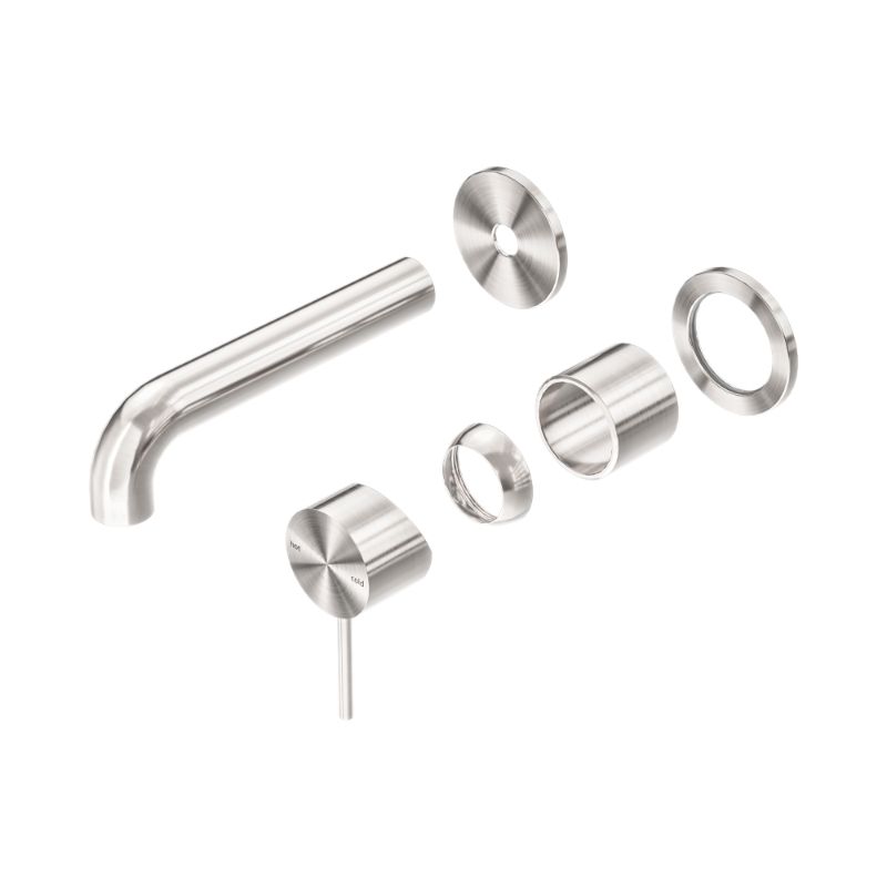 Mecca Wall Basin/Bath Mixer Separate Back Plate 160mm Trim Kits Only Brushed Nickel