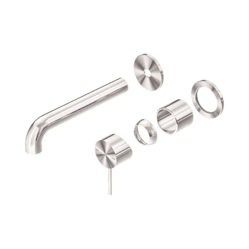 Mecca Wall Basin/Bath Mixer Separate Back Plate 185mm Trim Kits Only Brushed Nickel