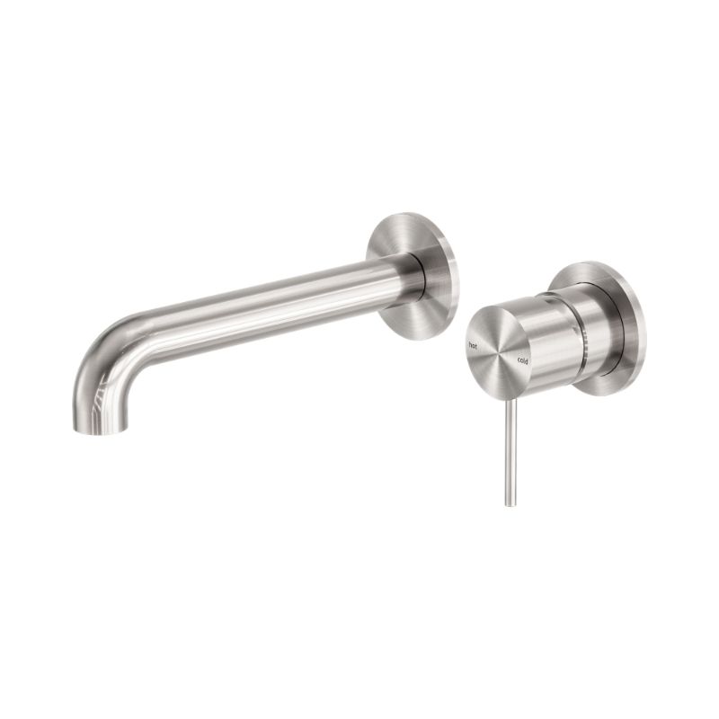 Mecca Wall Basin/Bath Mixer Separate Back Plate 230mm Brushed Nickel