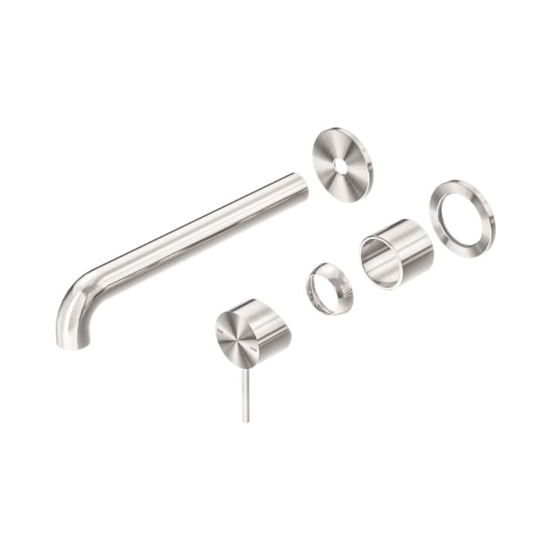 Mecca Wall Basin/Bath Mixer Separate Back Plate 230mm Trim Kits Only Brushed Nickel