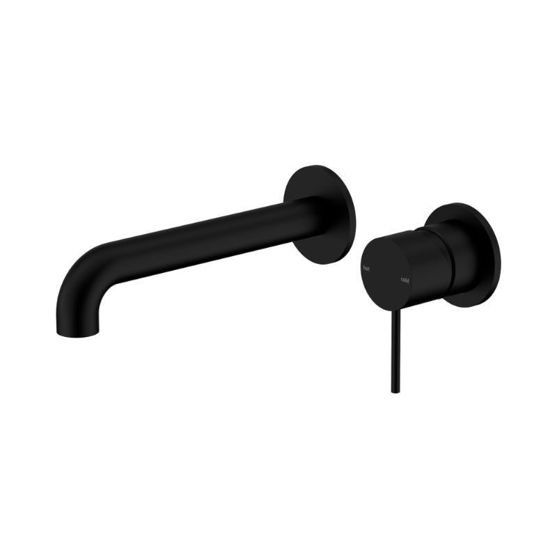 Mecca Wall Basin/Bath Mixer Separate Back Plate 260mm Matte Black