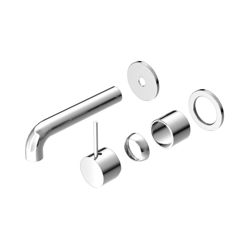 Mecca Wall Basin/Bath Mixer Separate Back Plate Handle Up 120mm Trim Kits Only Chrome