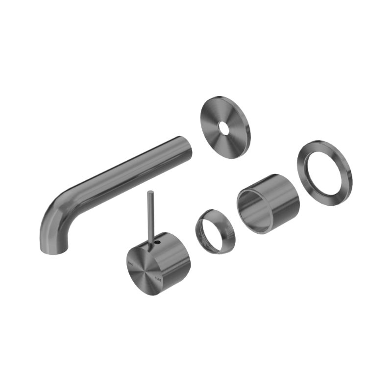 Mecca Wall Basin/Bath Mixer Separate Back Plate Handle Up 120mm Trim Kits Only Gun Metal