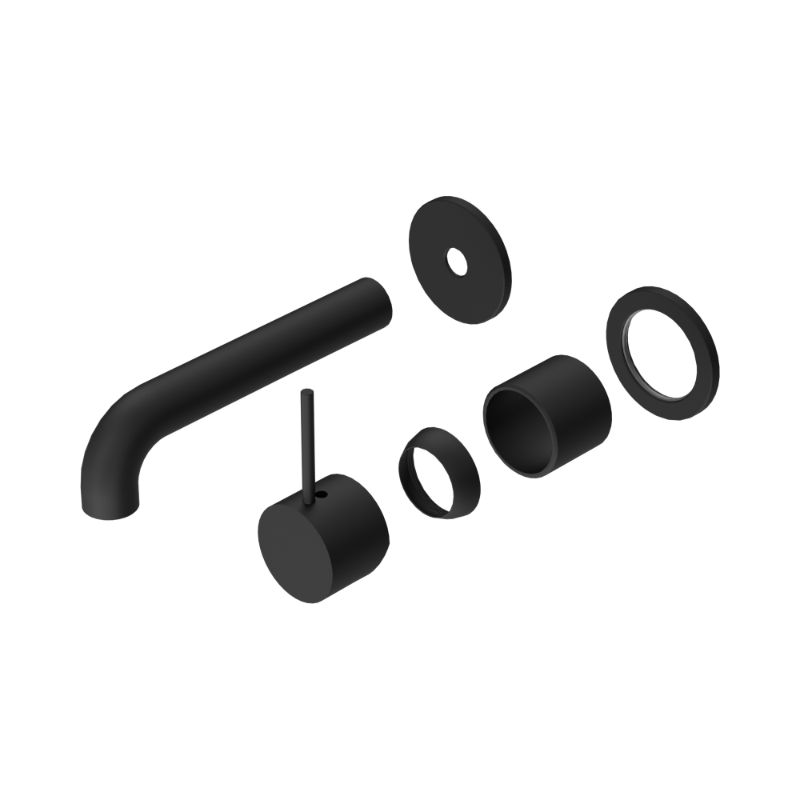 Mecca Wall Basin/Bath Mixer Separate Back Plate Handle Up 120mm Trim Kits Only Matte Black