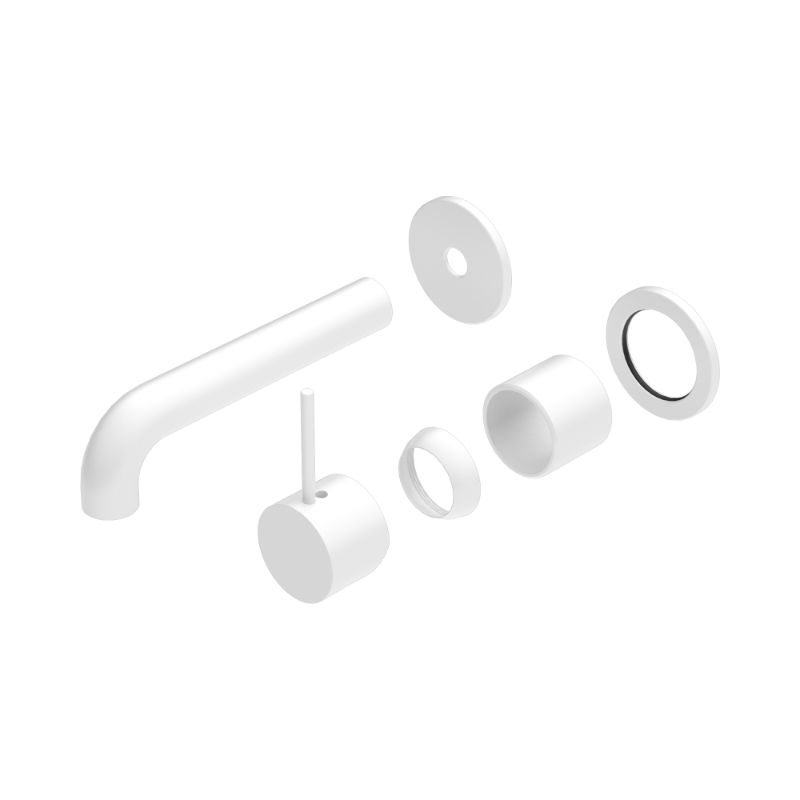 Mecca Wall Basin/Bath Mixer Separate Back Plate Handle Up 120mm Trim Kits Only Matte White