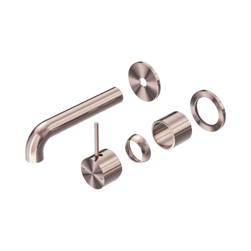 Mecca Wall Basin/Bath Mixer Separate Back Plate Handle Up 160mm Trim Kits Only Brushed Bronze