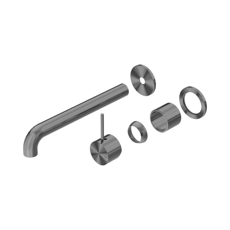 Mecca Wall Basin/Bath Mixer Separate Back Plate Handle Up 230mm Trim Kits Only Gun Metal