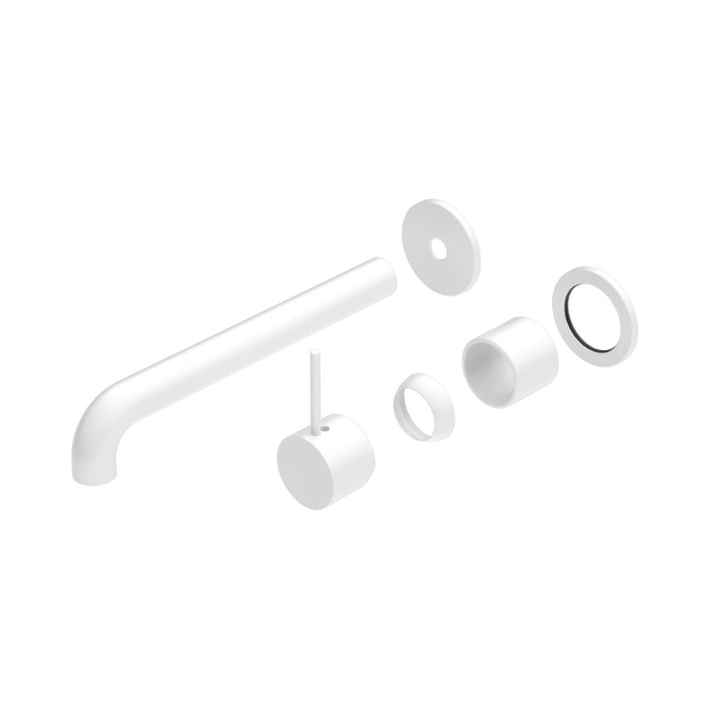 Mecca Wall Basin/Bath Mixer Separate Back Plate Handle Up 230mm Trim Kits Only Matte White