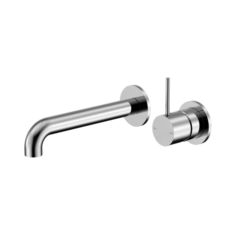 Mecca Wall Basin/Bath Mixer Separate Back Plate Handle Up 260mm Chrome