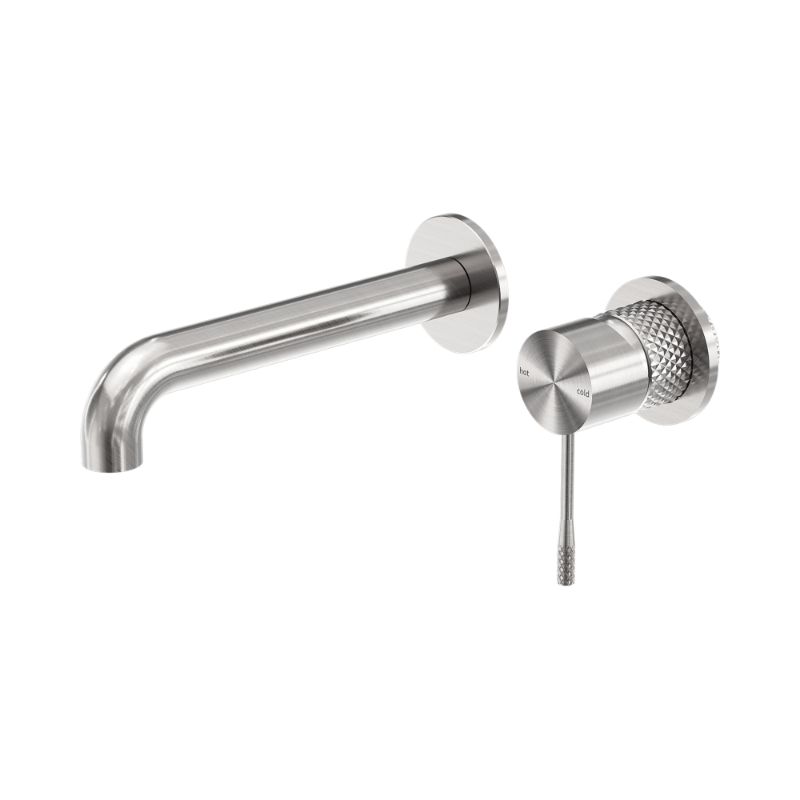 Opal Wall Basin/Bath Mixer Separate Back Plate 260mm Brushed Nickel