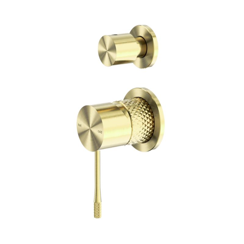 Opal Shower Mixer With Divertor Separate Plate Brushed Gold